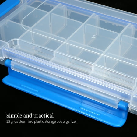 Clear Plastic Organizer Container Box Multiple Compartments Storage Hard Case